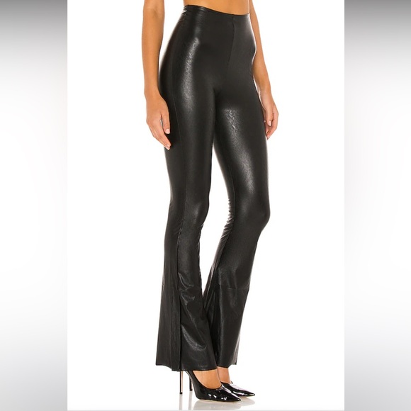 Commando Faux Leather Flared Pant in Black size small - Picture 3 of 9